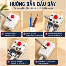 PHÍCH CẮM ĐIỆN NÚT BẤM - COMBO 2 CÁI | PHÍCH CẮM 2 CHÂN 2500W 10A CHÂN ĐỒNG NHỰA PC CHỐNG CHÁY 4