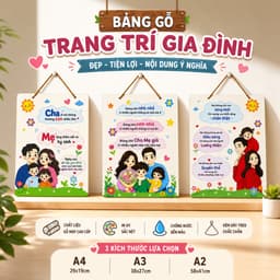 [Mẫu Mới] Bảng 5 Câu Thần Chú, Quy Tắc Gia Đình, Quy Tắc Hạnh Phúc In Màu - Bảng Trang Trí Gia Đình 2