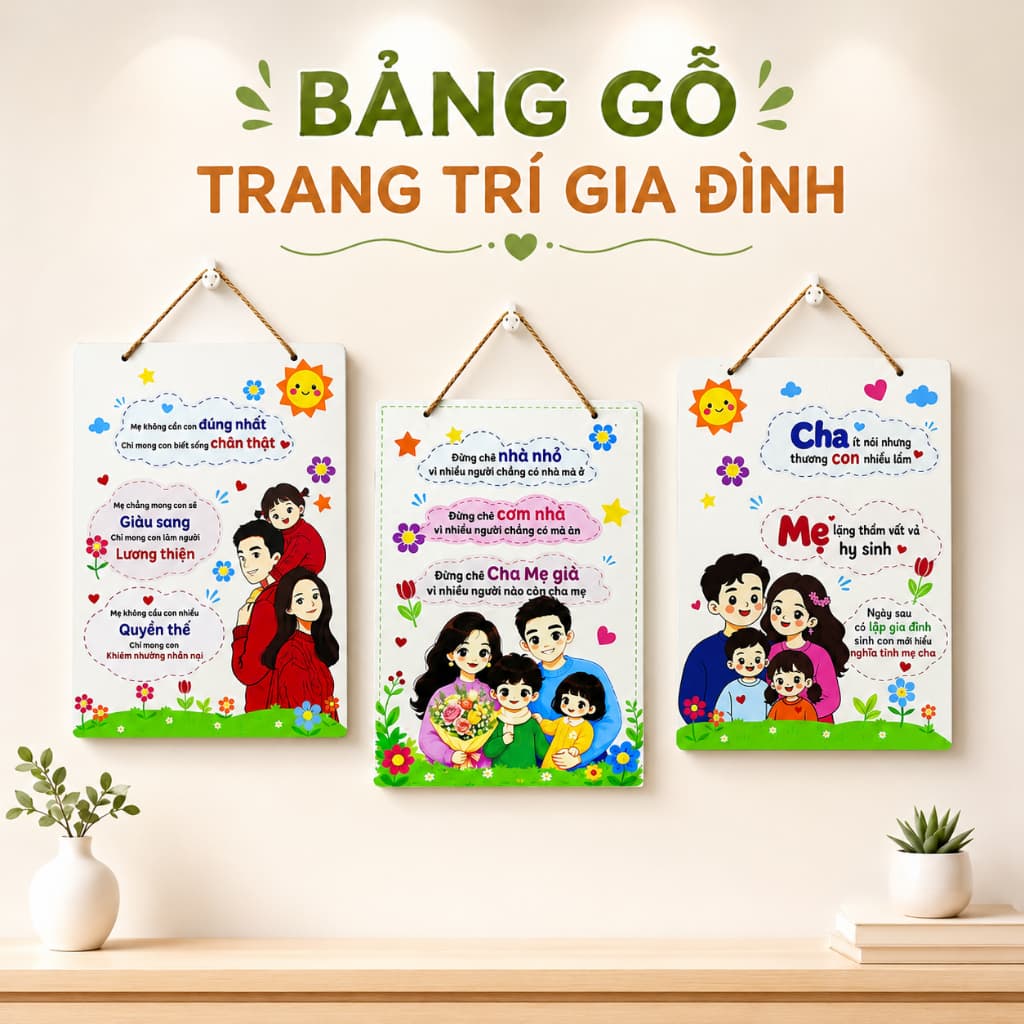 Bảng Gỗ Trang Trí Gia Đình Treo Tường, Tranh Gỗ Decor Gia Đình Nhiều Mẫu Ý Nghĩa