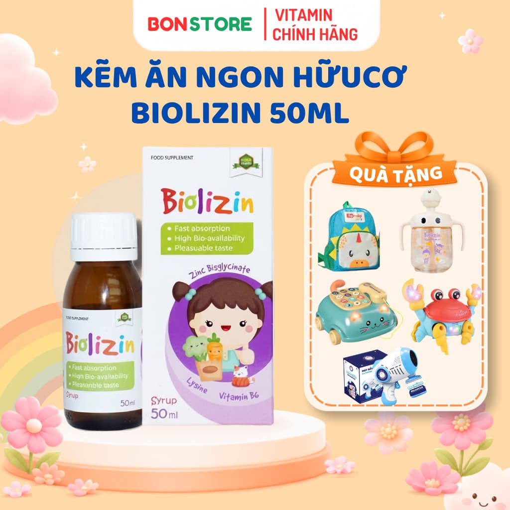 [Chọn quà] Kẽm ăn ngon hữu cơ Biolizin dành cho bé từ 3 tháng tuổi