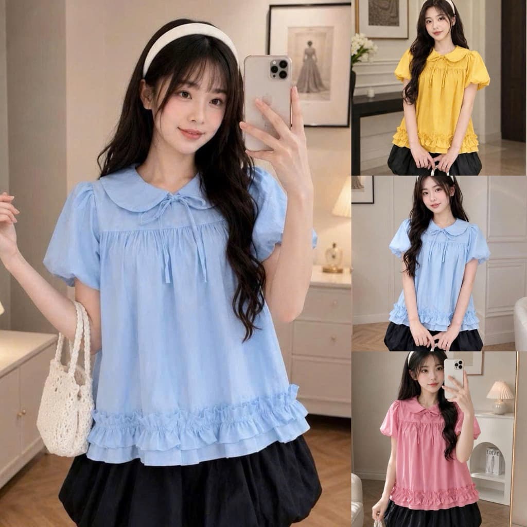 Áo kiểu nữ babydoll rộng tay bồng sang AP959