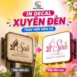 Thay Decal Hộp Đèn Quảng Cáo - In Decal Xuyên Sáng, Dán Lại Biển Cũ, Tiết Kiệm Chi Phí -Bảo Vi Print 2