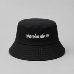 NÓN bucker màu đen thêu chữ đa dạng chữ ,thời trang-unisex 4
