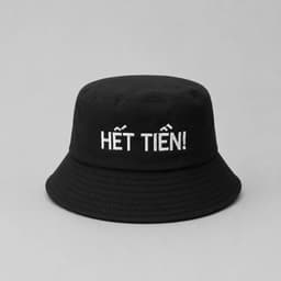 NÓN bucker màu đen thêu chữ đa dạng chữ ,thời trang-unisex 3
