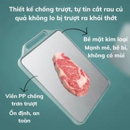 Thớt Kháng Khuẩn 2 Mặt Inox 304 & Nhựa PP Chống Rỉ, Không Ám Mùi, Dùng Thái Thực Phẩm An Toàn 3