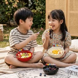 Bát nhựa giả sứ đựng hoa quả kèm dĩa sang trọng tiện lợi 4