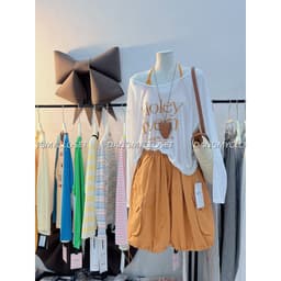 ( HÀNG QC ) Áo Giấy Chữ Lệch Vai 2 Món Holey 6