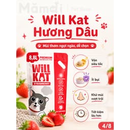 [Combo 3 Túi]Cát Vệ Sinh Cho Mèo Will Kat Litter 8.8L (4kg) Vón Nhanh, Ít Bụi, Khử Mùi 3