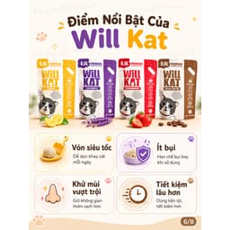 [Combo 3 Túi]Cát Vệ Sinh Cho Mèo Will Kat Litter 8.8L (4kg) Vón Nhanh, Ít Bụi, Khử Mùi 4