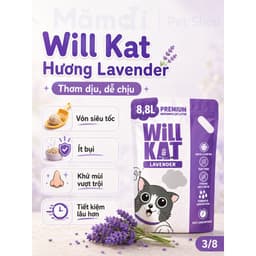 [Combo 3 Túi]Cát Vệ Sinh Cho Mèo Will Kat Litter 8.8L (4kg) Vón Nhanh, Ít Bụi, Khử Mùi 8