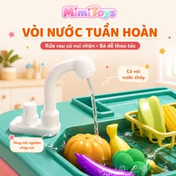 Bộ Đồ Chơi Bếp Nấu Ăn 48 Chi Tiết Cỡ Lớn 72cm MimiToys - Có Khói, Âm Thanh Và Vòi Nước Cho Bé 3