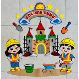 Góc xây dựng vải nỉ , mẫu mới 2026  đồ dùng mầm non, Tranh góc Steam , Steam mầm non , Tranh góc, trang trí lớp học, 1