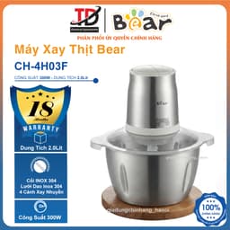 Máy Xay Thịt Bear CH-4H03F, Cối Inox 304 1.8Lit - Công Suất 300w, Hàng Chính Hãng 1
