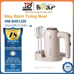 Máy Đánh Trứng Bear HM - 5H01J29, Công Suất 125w - Que Inox 304, Kèm Chân Chế Dựng Máy, Hàng Chính Hãng 1