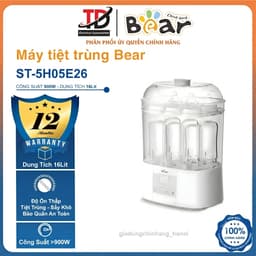 Máy Tiệt Trùng Bình Sữa Bear ST-5H05E26, Khử Khuẩn Hơi Nước, Sấy Khô Bảo Quản 48 Giờ, Hàng Chính Hãng 1