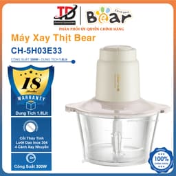 Máy Xay Thịt Bear CH-5H03E33, Công Suất 300w - Dung Tích 1.8Lit, Xay Thịt, Cá, Hạt Khô Đa Năng, Hàng Chính Hãng 1