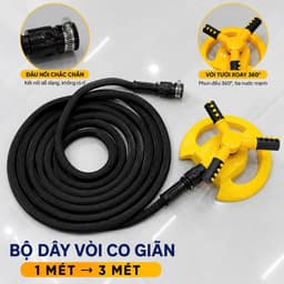 Bộ Vòi Dây Co Giãn Thông Minh 1m Thành 3m - Dây Rửa Xe Tự Động Co Giãn Chống Gập Chống Nổ --- 7