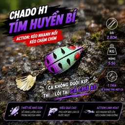 Nhái Hơi Thái Lan Chado H1 Mini 2.8cm 5g Action Nổi Chính Hãng- Mồi Câu Lure Chuyên Cá Lóc, Cá Chẽm 1