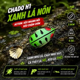 Nhái Hơi Thái Lan Chado H1 Mini 2.8cm 5g Action Nổi Chính Hãng- Mồi Câu Lure Chuyên Cá Lóc, Cá Chẽm 2