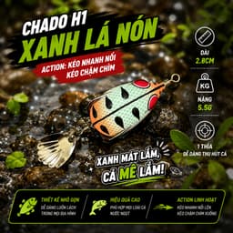 Nhái Hơi Thái Lan Chado H1 Mini 2.8cm 5g Action Nổi Chính Hãng- Mồi Câu Lure Chuyên Cá Lóc, Cá Chẽm 3