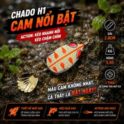 Nhái Hơi Thái Lan Chado H1 Mini 2.8cm 5g Action Nổi Chính Hãng- Mồi Câu Lure Chuyên Cá Lóc, Cá Chẽm 4