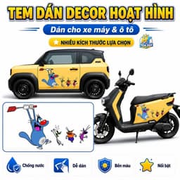 Tem Dán Xe Oggy Và Những Chú Gián Hoạt Hình Ngộ Nghĩnh Trang Trí Ô Tô Xe Máy Laptop Chống Nước Bền Đẹp 9