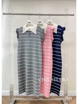 <Đầm Bầu Quynhanhhouse> 𝑪𝑯𝑰𝑵 𝑺𝑻𝑼𝑫𝑰𝑶 891 VÁY KẺ MON DÁNG SUÔNG freesize 6