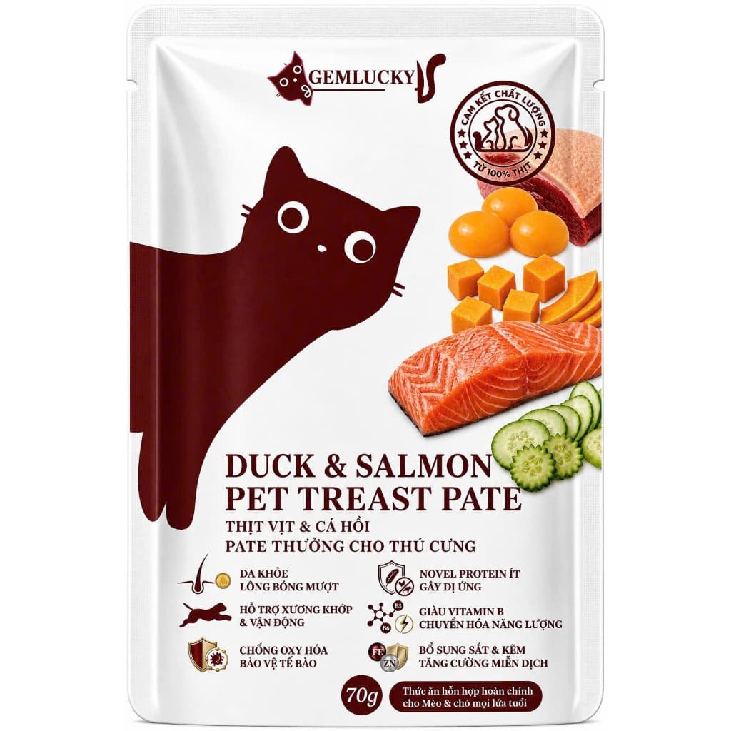 Pate GemLucky Gói 70g Dinh Dưỡng Cho Chó Mèo Mọi Lứa Tuổi