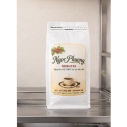 Cà phê Robusta 100% rang mộc Ngọc Phương - Đắng đậm, thơm nồng, gu truyền thống dành cho pha phin & pha máy túi zip 1kg 4