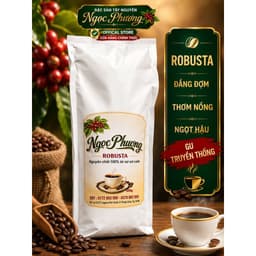 Cà phê Robusta 100% rang mộc Ngọc Phương - Đắng đậm, thơm nồng bịch 1kg 2