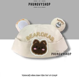 Bé 1-2 tuổi- Mũ nồi beret dễ thương Nón BEANIE NHÍ GẤU NỒI- phungvyshop trẻ em trai gái 6