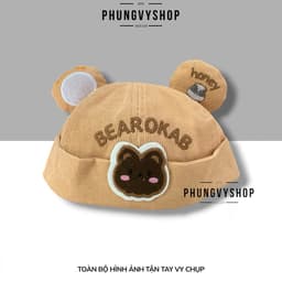 Bé 1-2 tuổi- Mũ nồi beret dễ thương Nón BEANIE NHÍ GẤU NỒI- phungvyshop trẻ em trai gái 8
