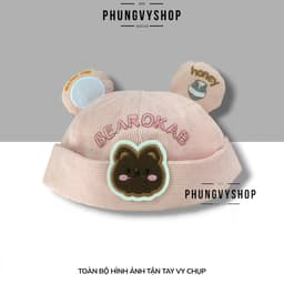 Bé 1-2 tuổi- Mũ nồi beret dễ thương Nón BEANIE NHÍ GẤU NỒI- phungvyshop trẻ em trai gái 7
