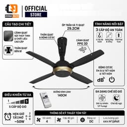 | Hỏa tốc | Quạt trần Panasonic F-56XPG 4 cánh có remote điều khiển từ xa bảo hành 12 tháng 2