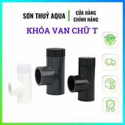 Van Khóa Chữ T PVC Cao Cấp | Van Chia 3 Ngả Điều Chỉnh Lưu Lượng Nước Cho Hồ Cá Koi, Bể Cá 3