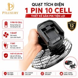 [ HỎA TỐC HCM ] Quạt Tích Điện Mini PTLUXURY Để Bàn Lượng Lớn 10 Cell Làm Mát Cực Nhanh, Sử Dụng Liên Tục Nhiều Giờ 2