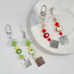 Charm móc khóa, dây treo điện thoại hình quả táo. Phụ kiện treo điện thoại, balo, túi xách 2
