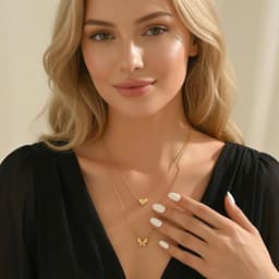 Ocean Charm Set 2 Dây Chuyền Vòng Cổ Nữ Trái Tim & Bướm Xinh  – Phụ Kiện Trang Sức Nữ Tính Sang Trọng 2