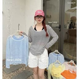 Set Áo Thun Giấy Dài Tay Mix Áo Dây có Đệm Ngực 4
