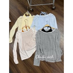 Set Áo Thun Giấy Dài Tay Mix Áo Dây có Đệm Ngực 3