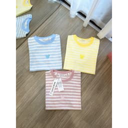 Set 3 Áo Thun Giấy Kẻ Ngang Thêu Hình Siêu Xinh 6