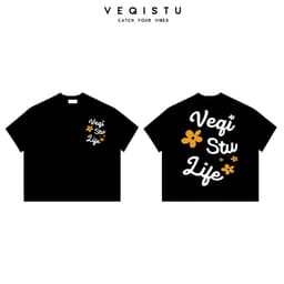 Áo thun BOXY Local Brand VEQISTU "Hoa " Áo Thun Boxy Form Rộng Unisex 250Gsm Cotton 2