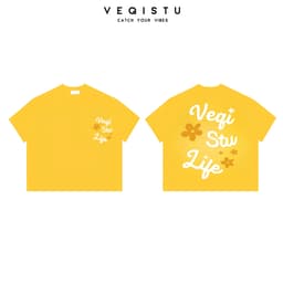 Áo thun BOXY Local Brand VEQISTU "Hoa " Áo Thun Boxy Form Rộng Unisex 250Gsm Cotton 3