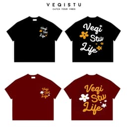 Áo thun BOXY Local Brand VEQISTU "Hoa " Áo Thun Boxy Form Rộng Unisex 250Gsm Cotton 1
