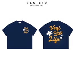 Áo thun BOXY Local Brand VEQISTU "Hoa " Áo Thun Boxy Form Rộng Unisex 250Gsm Cotton 7
