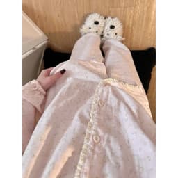 Set Bộ Mặc Nhà Hoa Nhí Phối Ren Dài Tay Xinh iu 3