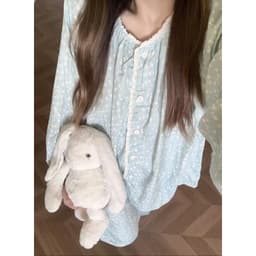 Set Bộ Mặc Nhà Hoa Nhí Phối Ren Dài Tay Xinh iu 7