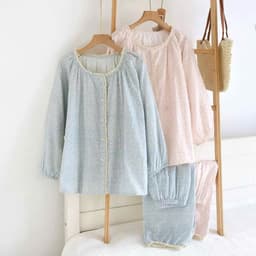 Set Bộ Mặc Nhà Hoa Nhí Phối Ren Dài Tay Xinh iu 5