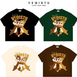 Áo thun BOXY Local Brand VEQISTU "SÓC CHIP DALE" Áo Thun Boxy Form Rộng Unisex 250Gsm Cotton 1
