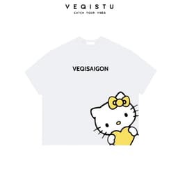 Áo thun BOXY Local Brand VEQISTU "Mèo Kitty + Snoopy" Áo Thun Boxy Form Rộng Unisex 250Gsm Cotton 2